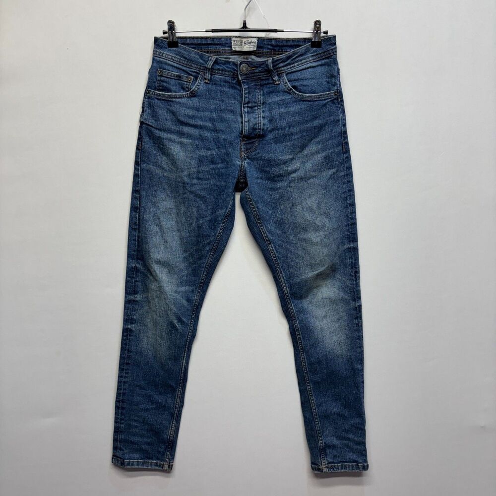 The Stronghold Men Relaxed Tapered Jeans Size 30x32 Blue Denim D101 -7